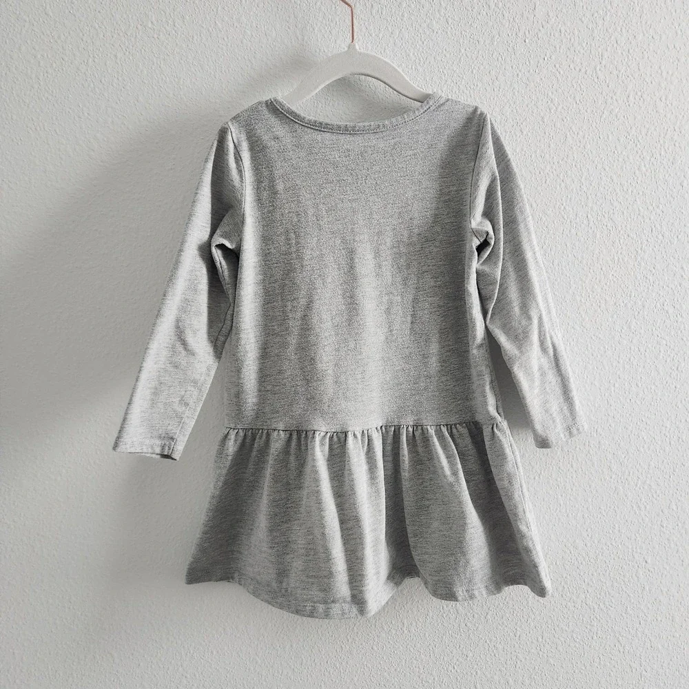 Harry‎ Potter Hogwarts School Gray Long Sleeve Ruffle Dress Girls size 4T
